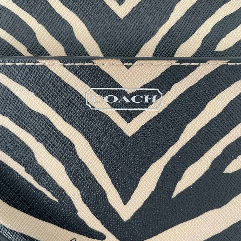Coach Zebra Print Crossbody Bag - Black and Cream